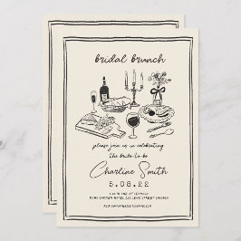 Hand getrokken funky handschrift bruids brunch kaart