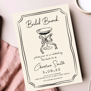Hand getrokken funky handschrift bruids brunch kaart