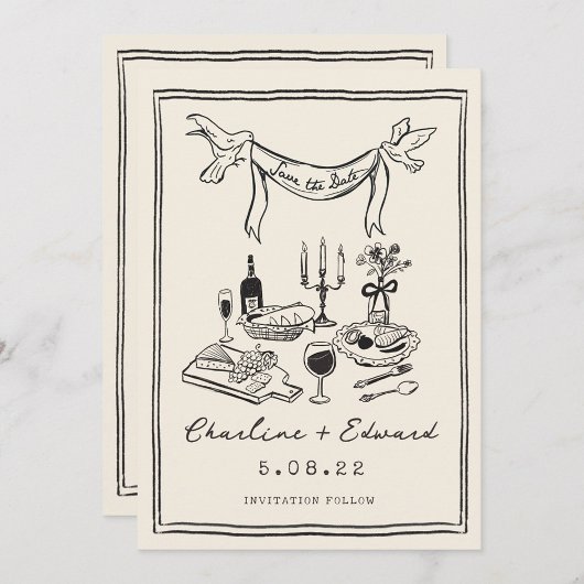 Hand getrokken Funky Handschrift Save the date