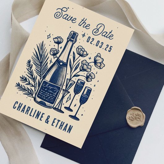 Hand getrokken Funky Handschrift Save the date