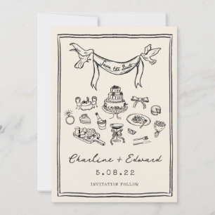 Hand getrokken Funky Handschrift Save the date