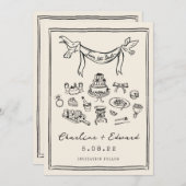 Hand getrokken Funky Handschrift Save the date (Voorkant / Achterkant)