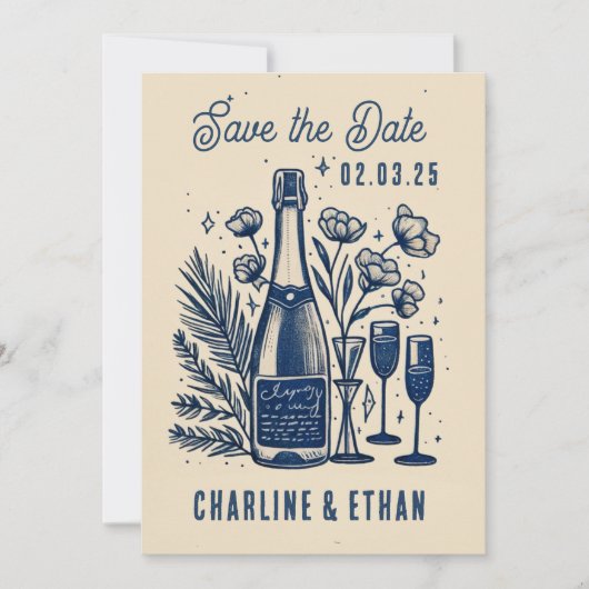 Hand getrokken Funky Handschrift Save the date (Voorkant)