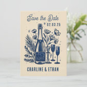 Hand getrokken Funky Handschrift Save the date (Staand voorkant)