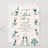 Hand getrokken Funky Hedendaagse Bruiloft Kaart (Voorkant)