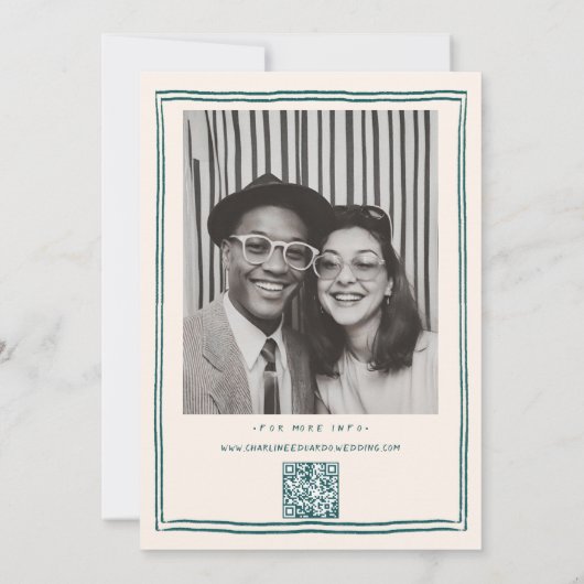 Hand getrokken Funky Hedendaagse Bruiloft Kaart (Achterkant)