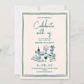 Hand getrokken Funky Hedendaagse Bruiloft Kaart (Voorkant)