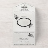 Hand Getrokken funky Kapel doodle bruiloft All In One Uitnodiging (Buitenkant)