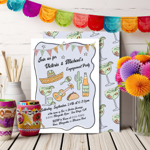 Hand getrokken Funky Mexicaanse Fiesta Kaart