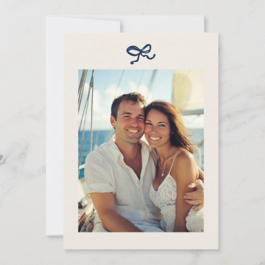 Hand getrokken Funky Nautical Beach Engagement Par Kaart (Achterkant)