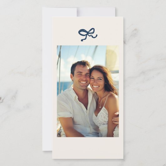 Hand getrokken Funky Nautical Monogram Huwelijk Save The Date (Achterkant)