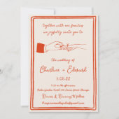 Hand getrokken Funky Tekening Hand Schrijven Trouw Kaart (Voorkant)