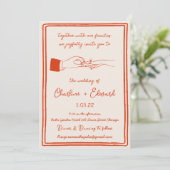 Hand getrokken Funky Tekening Hand Schrijven Trouw Kaart (Staand voorkant)