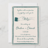 Hand getrokken Funky Tekening Hand Schrijven Trouw Kaart (Voorkant)