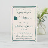 Hand getrokken Funky Tekening Hand Schrijven Trouw Kaart (Staand voorkant)