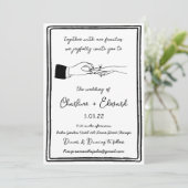 Hand getrokken Funky Tekening Hand Schrijven Trouw Kaart (Staand voorkant)