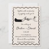 Hand getrokken Funky Tekening Hand Schrijven Trouw Kaart (Voorkant)