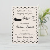 Hand getrokken Funky Tekening Hand Schrijven Trouw Kaart (Staand voorkant)