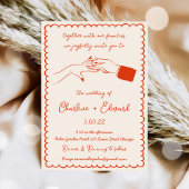 Hand getrokken Funky Tekening Hand Schrijven Trouw Kaart