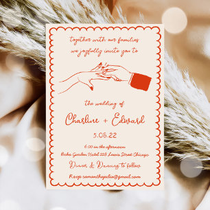 Hand getrokken Funky Tekening Hand Schrijven Trouw Kaart