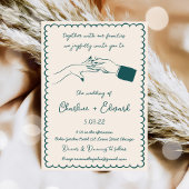 Hand getrokken Funky Tekening Hand Schrijven Trouw Kaart