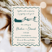 Hand getrokken Funky Tekening Hand Schrijven Trouw Kaart