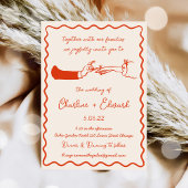 Hand getrokken Funky Tekening Hand Schrijven Trouw Kaart