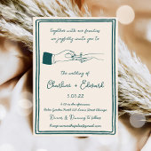 Hand getrokken Funky Tekening Hand Schrijven Trouw Kaart