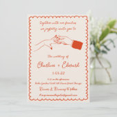 Hand getrokken Funky Tekening Hand Schrijven Trouw Kaart (Staand voorkant)