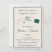 Hand getrokken Funky Tekening Hand Schrijven Trouw Kaart (Voorkant)