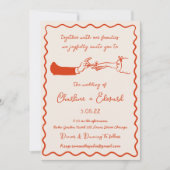 Hand getrokken Funky Tekening Hand Schrijven Trouw Kaart (Voorkant)