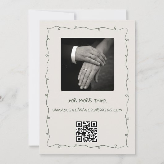 Hand getrokken Funky Tekening Handgeschreven bruil Kaart (Achterkant)