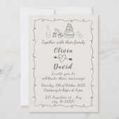 Hand getrokken Funky Tekening Handgeschreven bruil Kaart (Voorkant)