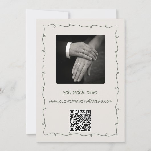 Hand getrokken Funky Tekening Handgeschreven bruil Kaart (Achterkant)