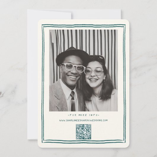 Hand getrokken Funky Tekening Handschrift Bruiloft Kaart (Achterkant)