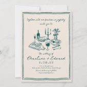 Hand getrokken Funky Tekening Handschrift Bruiloft Kaart (Voorkant)