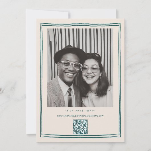 Hand getrokken Funky Tekening Handschrift Bruiloft Kaart (Achterkant)