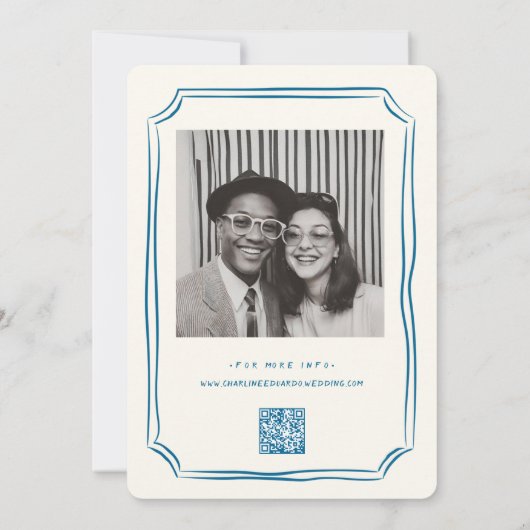 Hand getrokken Funky Tekening Handschrift Bruiloft Kaart (Achterkant)