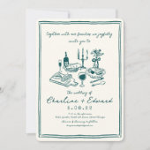 Hand getrokken Funky Tekening Handschrift Bruiloft Kaart (Voorkant)