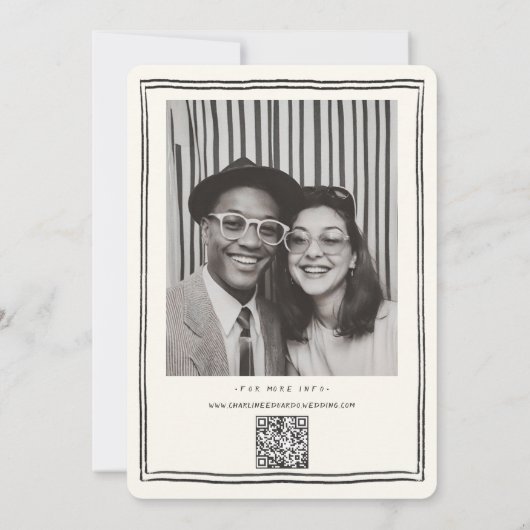 Hand getrokken Funky Tekening Handschrift Bruiloft Kaart (Achterkant)