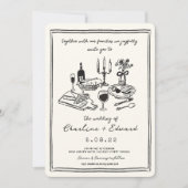 Hand getrokken Funky Tekening Handschrift Bruiloft Kaart (Voorkant)