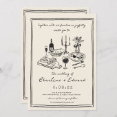 Hand getrokken Funky Tekening Handschrift Bruiloft Kaart