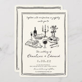 Hand getrokken Funky Tekening Handschrift Bruiloft Kaart