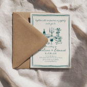 Hand getrokken Funky Tekening Handschrift Bruiloft Kaart