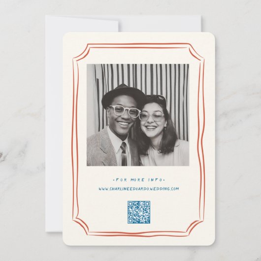 Hand getrokken Funky Tekening Handschrift Bruiloft Kaart (Achterkant)