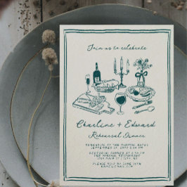 Hand getrokken funky tekening repetitie diner kaart