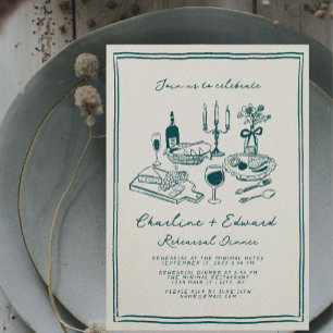 Hand getrokken funky tekening repetitie diner kaart