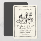 Hand getrokken funky tekening repetitie diner kaart (Voorkant / Achterkant)