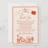 Hand getrokken Funky Tekening Wedding Dank u kaart (Voorkant)