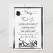 Hand getrokken Funky Tekening Wedding Dank u kaart (Voorkant)